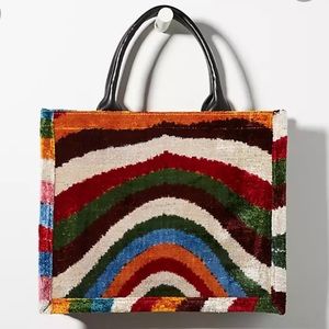Anthropologie Wolf and Willa Silk Velvet Tote